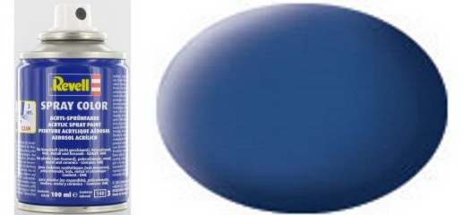 Peinture pour maquette - Acrylique en bombe : Bleu mat – Revell 34156